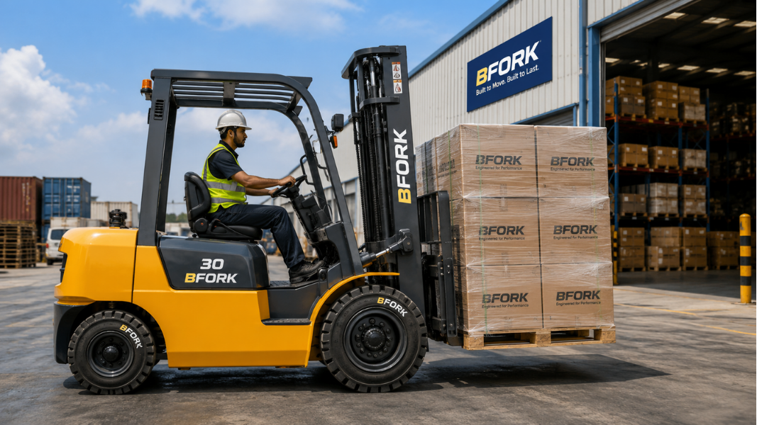 Forklift out of service in a warehouse
